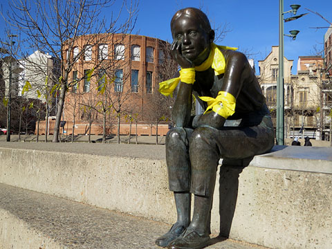 La plaça de l'U d'octubre de 2017, enllaçada