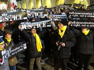 Manifestació pel trasllat dels presos polítics a Madrid pel judici de l'1-O