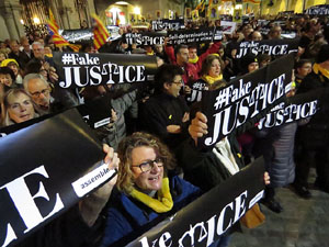 Manifestació pel trasllat dels presos polítics a Madrid pel judici de l'1-O