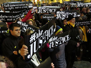 Manifestació pel trasllat dels presos polítics a Madrid pel judici de l'1-O