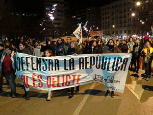 Manifestació pel trasllat dels presos polítics a Madrid pel judici de l'1-O