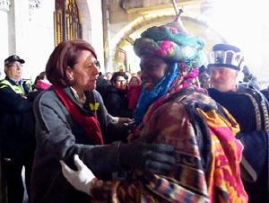 La Cavalcada de Reis 2019. Arribada del seguici a la pla&ccedil;a del Vi