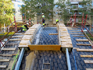Procés de reconstrucció del pont del Dimoni de Santa Eugènia de Ter