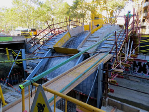 Procés de reconstrucció del pont del Dimoni de Santa Eugènia de Ter