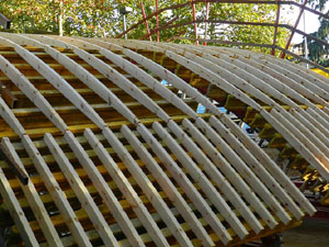 Procés de reconstrucció del pont del Dimoni de Santa Eugènia de Ter