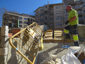 Procés de reconstrucció del pont del Dimoni de Santa Eugènia de Ter