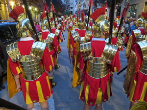 Setmana Santa 2019 a Girona. Sortida dels Manaies per lliurar el Penó