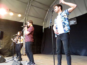 Festival A Cappella 2019. Actuaci&oacute; de 4GAMI a la pla&ccedil;a de la Independ&egrave;ncia