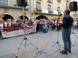 Concentració a la plaça del Vi per la independència i la llibertat dels presos polítics