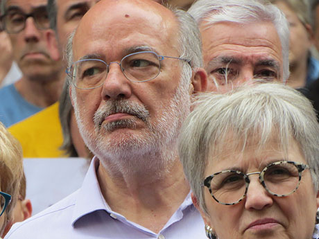 Concentració per la llibertat dels presos polítics a la plaça del Vi