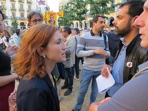 Concentració contra el judici de l'1-O a la plaça de la Independència