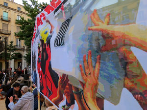 Concentració contra el judici de l'1-O a la plaça de la Independència