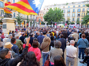 Concentraci&oacute; contra el judici de l'1-O a la pla&ccedil;a de la Independ&egrave;ncia