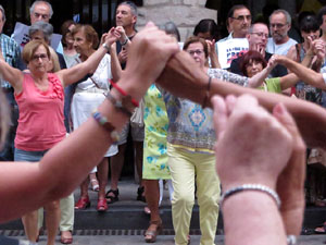 Concentració a la plaça del Vi per la independència i la llibertat dels presos polítics