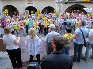Concentraci&oacute; a la pla&ccedil;a del Vi per la independ&egrave;ncia i la llibertat dels presos pol&iacute;tics