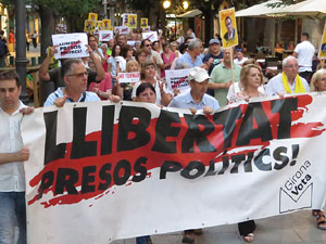 Concentraci&oacute; a la pla&ccedil;a del Vi per la independ&egrave;ncia i la llibertat dels presos pol&iacute;tics