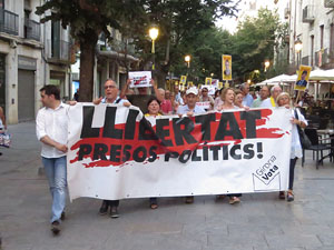 Concentraci&oacute; a la pla&ccedil;a del Vi per la independ&egrave;ncia i la llibertat dels presos pol&iacute;tics