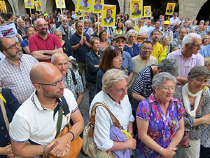 Concentració a la plaça del Vi per la independència i la llibertat dels presos polítics