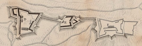 Detall de 'Plan du Siège de Gironne par l'Armée de sa Majesté en Catalogne en 1809'. 1809