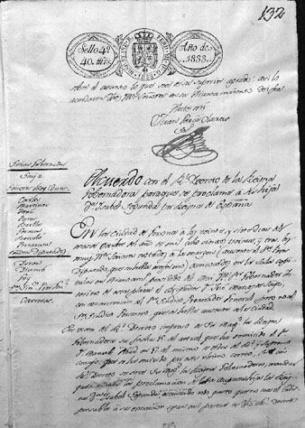 Acord municipal per a la proclamació d'Isabel II a Girona