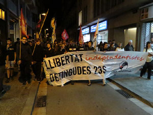 Manifestaci&oacute; per la llibertat dels nou CRD's detinguts a Sabadell i altres poblacions