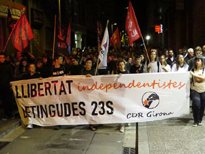 Manifestaci&oacute; per la llibertat dels nou CRD's detinguts a Sabadell i altres poblacions