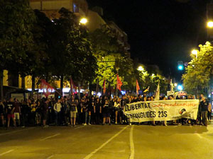 Manifestaci&oacute; per la llibertat dels nou CRD's detinguts a Sabadell i altres poblacions