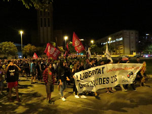 Manifestaci&oacute; per la llibertat dels nou CRD's detinguts a Sabadell i altres poblacions