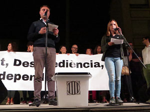 Marxa de Torxes de Girona per commemorar l'1-O