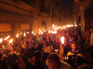 Marxa de Torxes de Girona per commemorar l'1-O