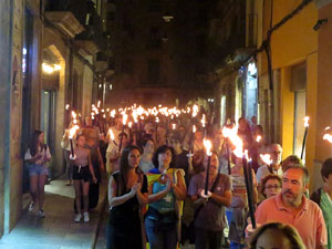 Marxa de Torxes de Girona per commemorar l'1-O
