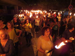 Marxa de Torxes de Girona per commemorar l'1-O