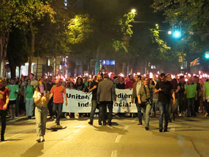 Marxa de Torxes de Girona per commemorar l'1-O
