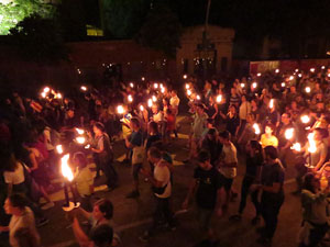 Marxa de Torxes de Girona per commemorar l'1-O