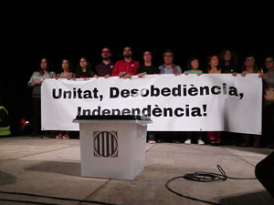 Marxa de Torxes de Girona per commemorar l'1-O