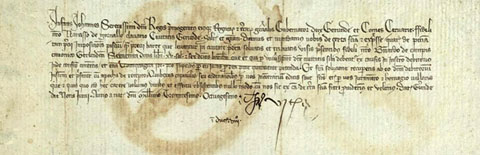 9 de juny de 1380. L�infant Joan, primog&egrave;nit del rei Pere III i governador general, duc de Girona, a Narc&iacute;s de Gornal, clavari de la universitat de Girona. Li mana que del preu de la imposici&oacute; del peix i del dret de barra pagui a Bernat de Camps, canonge de Girona, seixanta-dues lliures, deu sous i sis diners