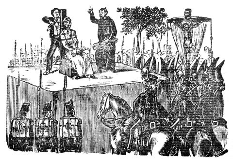 Execució a garrot. Gravat gironí del segle XIX