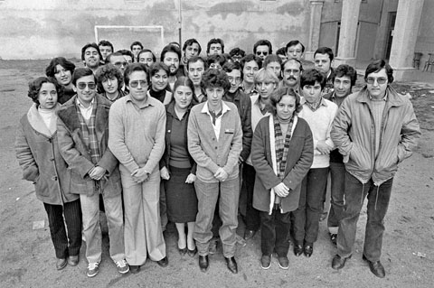 Estudiants del Curs de Formaci&oacute; B&agrave;sica de l'Escola de la Policia Municipal de Girona. 1980