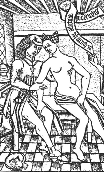Prostituta. Gravat medieval