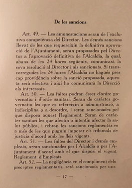 Reglament de la Peixateria. 1931