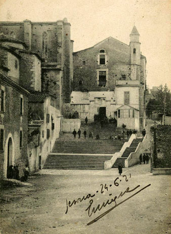 Vista del convent de Sant Domènec, utilitzat com a caserna. 1919-1921