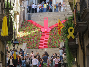 Temps de Flors 2019. Instal·lacions i muntatges a la Pujada de Sant Domènec