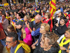 Concentraci&oacute; de rebuig de la sent&egrave;ncia a la pla&ccedil;a de l'U d'octubre de 2017
