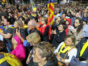 Concentraci&oacute; de rebuig de la sent&egrave;ncia a la pla&ccedil;a de l'U d'octubre de 2017