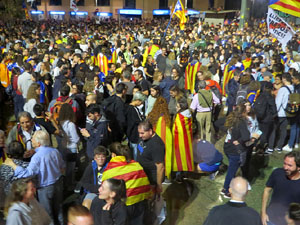 Concentraci&oacute; de rebuig de la sent&egrave;ncia a la pla&ccedil;a de l'U d'octubre de 2017
