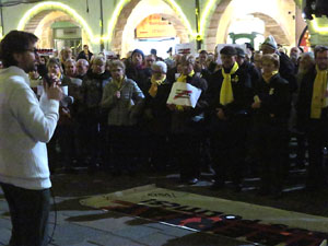 Concentraci&oacute; a la pla&ccedil;a del Vi per la independ&egrave;ncia i la llibertat dels presos pol&iacute;tics