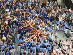 Fires 2019. La Diada Castellera a la plaça del Vi, amb els Marrecs de Salt, els Capgrossos de Mataró i els Minyons de Terrassa