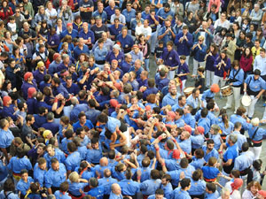 Fires 2019. La Diada Castellera a la plaça del Vi, amb els Marrecs de Salt, els Capgrossos de Mataró i els Minyons de Terrassa