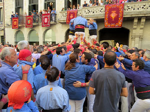 Fires 2019. La Diada Castellera a la plaça del Vi, amb els Marrecs de Salt, els Capgrossos de Mataró i els Minyons de Terrassa