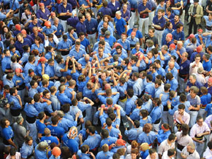 Fires 2019. La Diada Castellera a la plaça del Vi, amb els Marrecs de Salt, els Capgrossos de Mataró i els Minyons de Terrassa